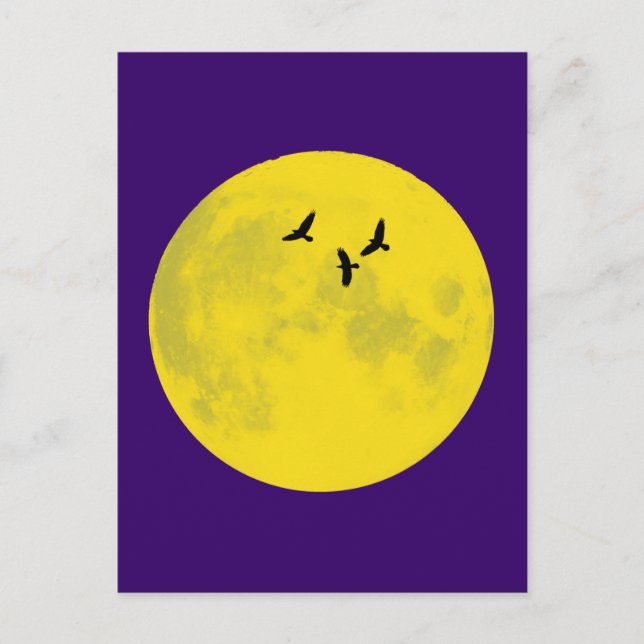 Cartão Postal Raben Mond Raven moon (Frente)