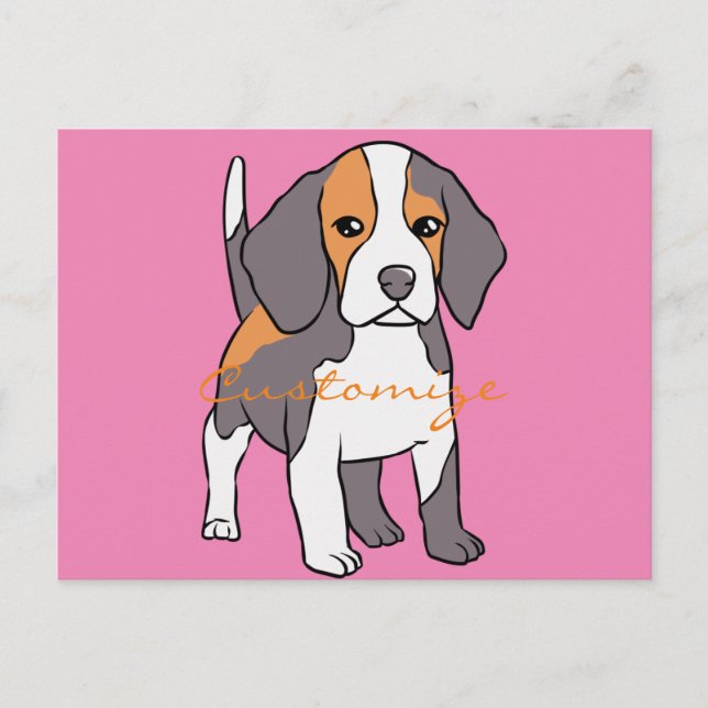 Cartão Postal Raça de cachorro Beagle fofo Thunder_Cove (Frente)