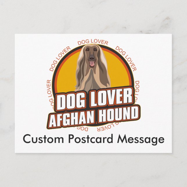 Cartão Postal Raça de Cachorro Personalizado do Lover Afegão (Frente)