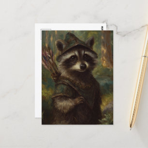 Cartão Postal Raccoon Archer
