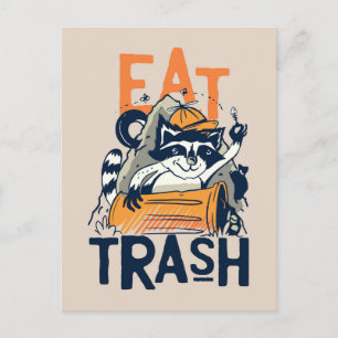 Cartão Postal Raccoon Eat Trash