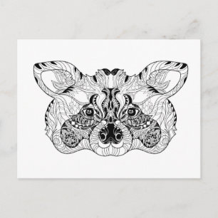 Cartão Postal Raccoon inspirado