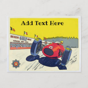 Cartão Postal Race Car, adicionar texto de edição,