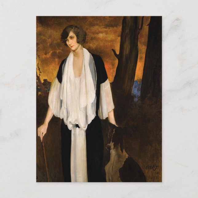 Cartão Postal Rachel Strong por Léon Bakst 1924 (Frente)