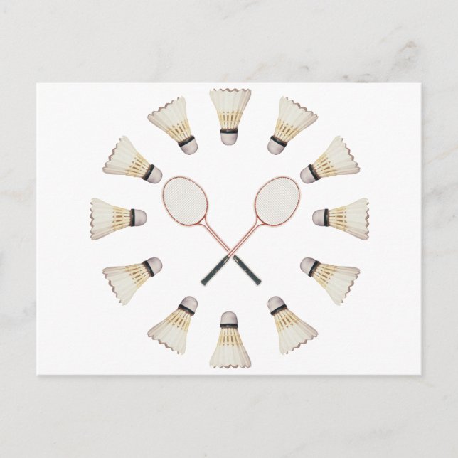 Cartão Postal Rackets de Badminton (Frente)