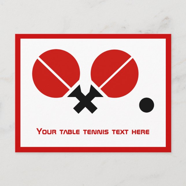 Cartão Postal Rackets de pingue-pongue de mesa e esfera horizont (Frente)