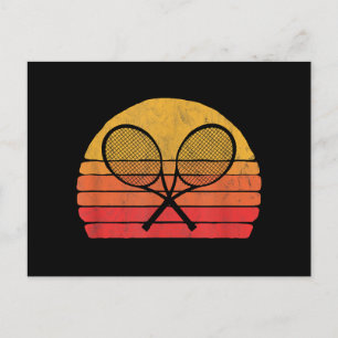Cartão Postal Racquet de Ténis Cruzados Retro Sol dos Anos 80 Gr