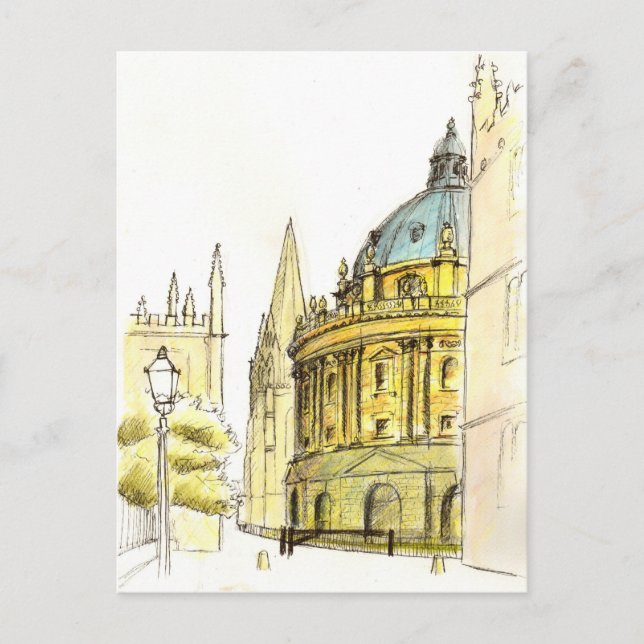 Cartão Postal Radcliffe Camera desenho original (Frente)