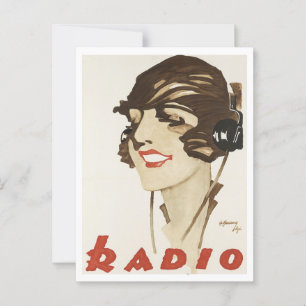 Cartão Postal Rádio Alemã, Arte Gráfica, Deco 1930 Vintage