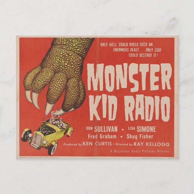 Cartão Postal Rádio Monster Kid Encontra O Monstro Gila Gigante (Frente)