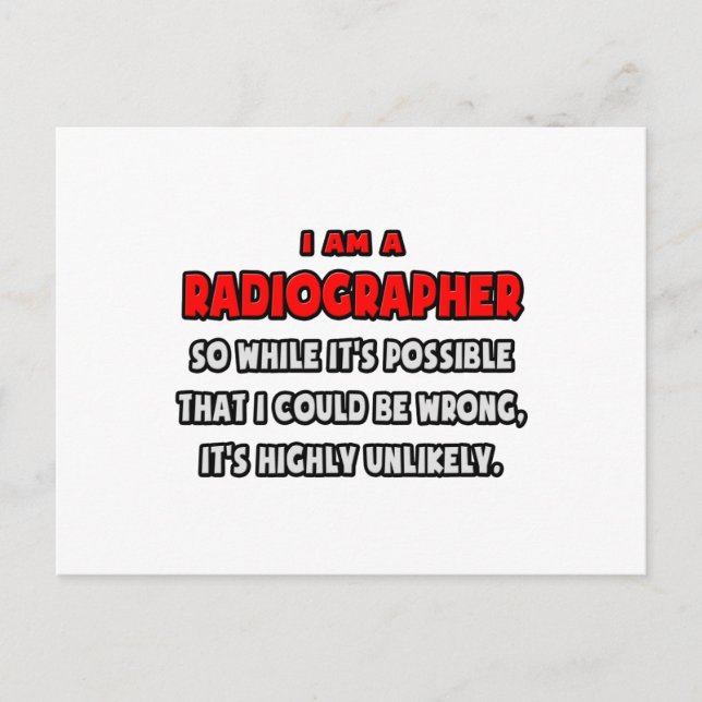 Cartão Postal Radiógrafo Engraçado. Muito improvável (Frente)