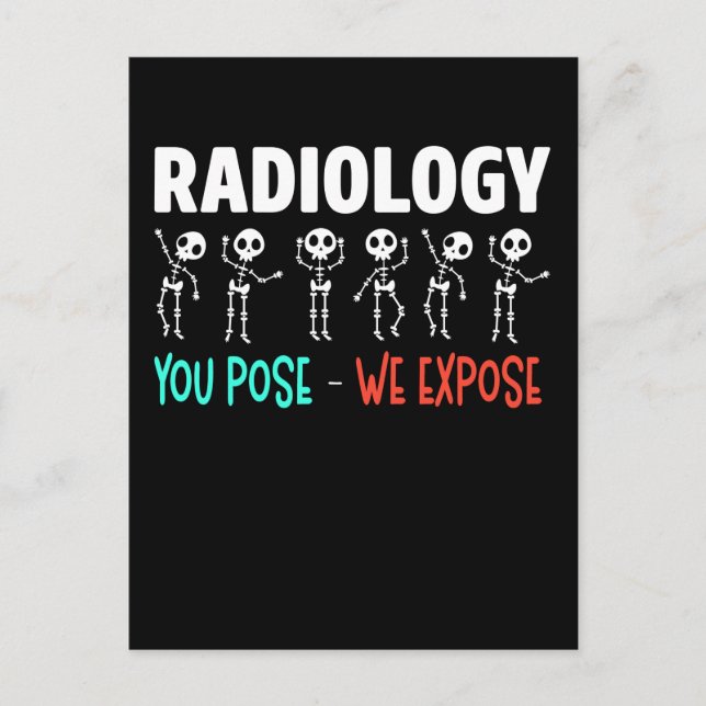 Cartão Postal Radiologia Humor Xray Skeletons Radiologista (Frente)