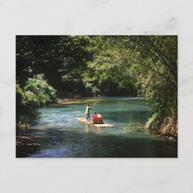 Cartão Postal Rafando no rio Martha Brae, Falmouth, (Frente)