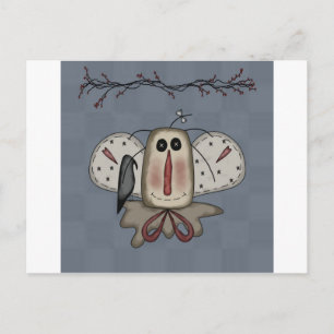 Cartão Postal Raggedy Annie Doll with Crow