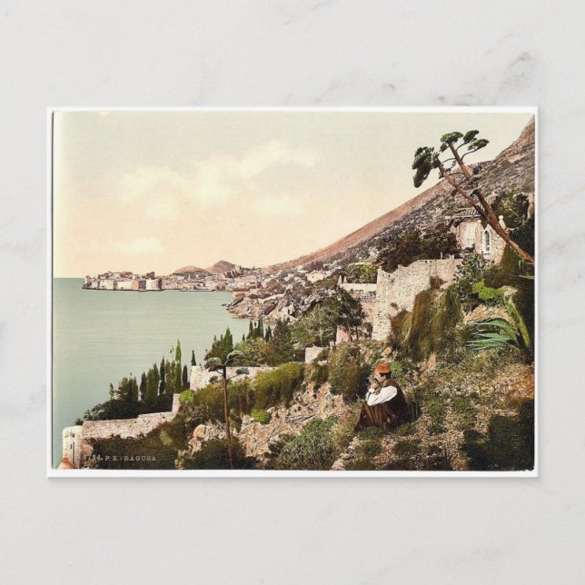 Cartão Postal Ragusa, visão geral, Dalmatia, Áustria-Hungria rar (Frente)