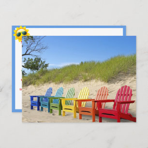 Cartão Postal Rainbow Adirondack Beach Chairs