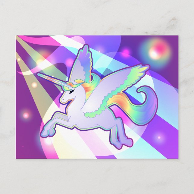 Cartão Postal Rainbow Alicorn (Frente)