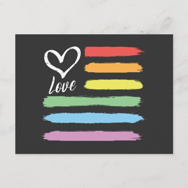 Cartão Postal Rainbow American Flag LGBT (Frente)