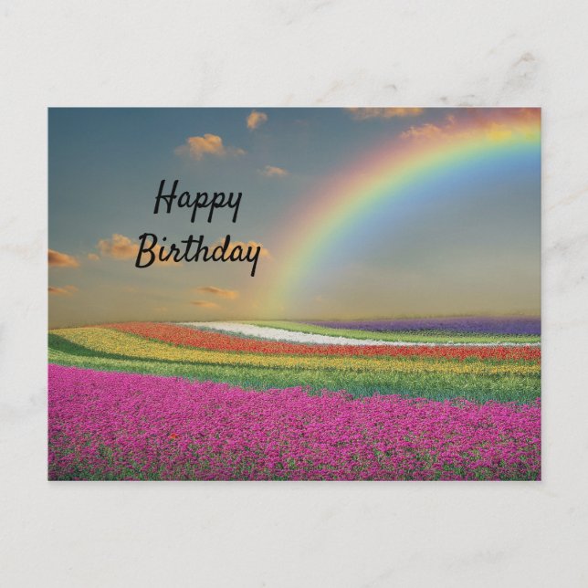 Cartão Postal Rainbow Birthday (Frente)
