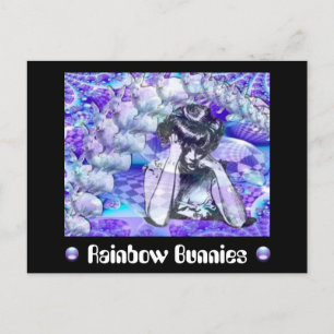 Cartão Postal Rainbow Bunnies