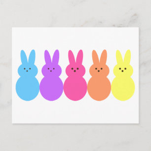 Cartão Postal Rainbow Bunnies