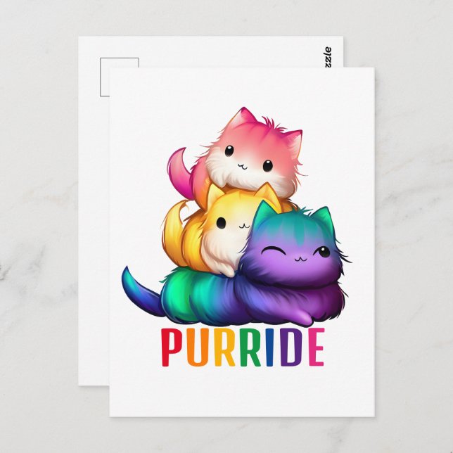 Cartão Postal Rainbow Cats Purride (Frente/Verso)