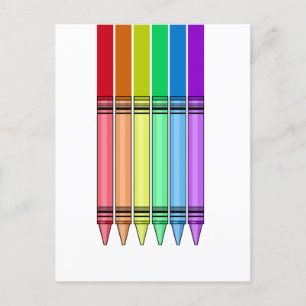 Cartão Postal Rainbow Crayon