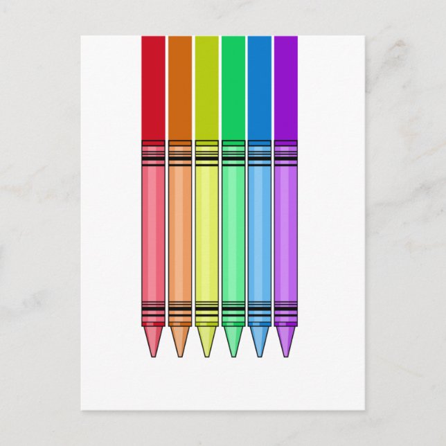 Cartão Postal Rainbow Crayon (Frente)