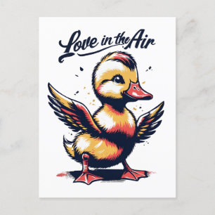 Cartão Postal Rainbow Duckling Cupid Love está no ar