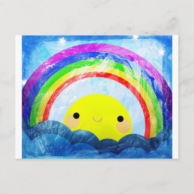 Cartão Postal Rainbow Feliz (Frente)