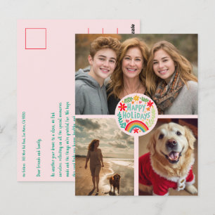 Cartão Postal Rainbow Feriado Cute desenhado à Mão PERSONALIZADO