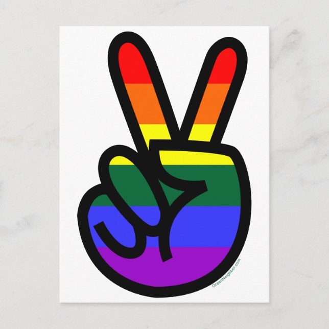 Cartão Postal Rainbow Flag Peace (Frente)