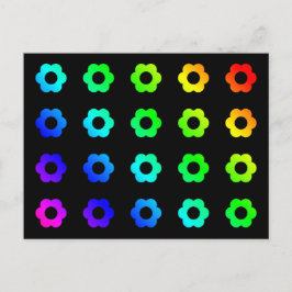 Cartão Postal Rainbow Flowers Colorful Multicolor Daisy Daisies