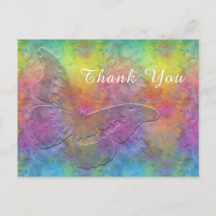 Cartão Postal [Rainbow Frost] Tie-Dye Multicolorido com Borbolet