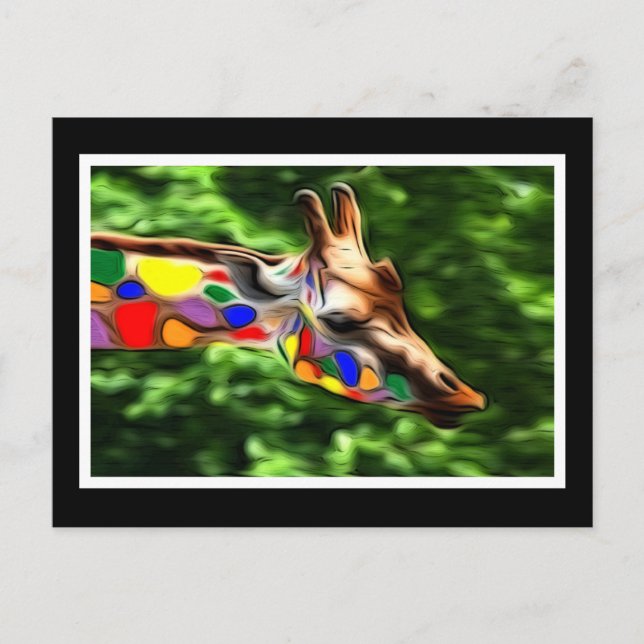 Cartão Postal Rainbow Giraffe (Frente)