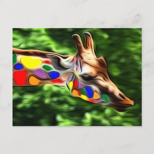 Cartão Postal Rainbow Giraffe (Frente)