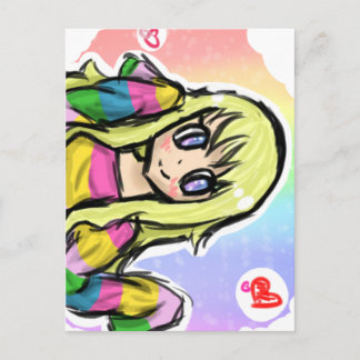Cartão Postal Rainbow Girl