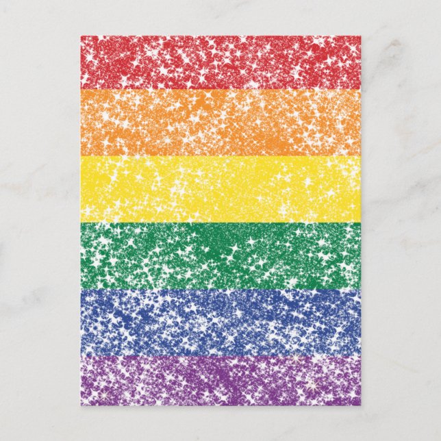 Cartão Postal Rainbow Glitter Flag (Frente)
