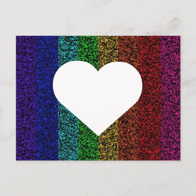 Cartão Postal Rainbow Heart (Frente)