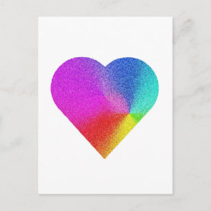 Cartão Postal Rainbow Heart