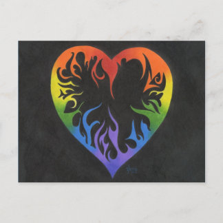 Cartão Postal Rainbow Heart