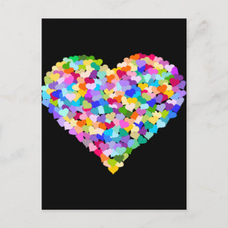 Cartão Postal Rainbow Heart Confetti