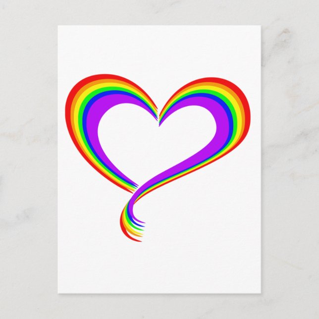 Cartão Postal Rainbow Heart | LGBTQ+ Pride Postkarte (Frente)