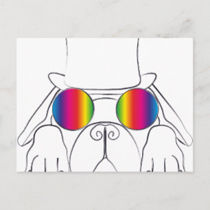 Cartão Postal Rainbow Hippie Dog