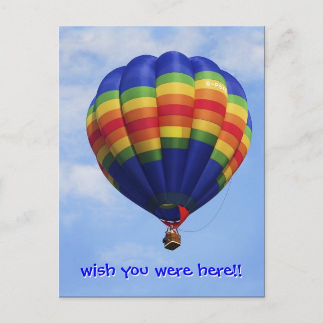 Cartão Postal Rainbow Hot Air Ballooning (Frente)