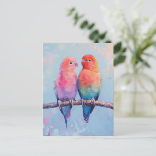 Cartão Postal Rainbow Love Birds