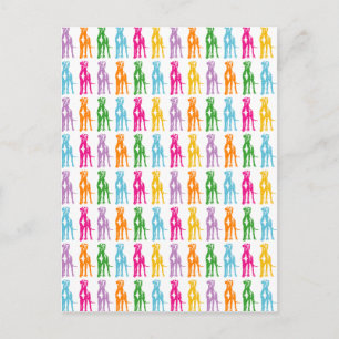 Cartão Postal Rainbow Mastiff Pattern