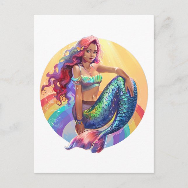 Cartão Postal Rainbow Mermaid (Frente)
