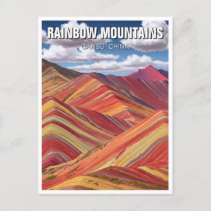 Cartão Postal Rainbow Mounties Gansu China Viagem