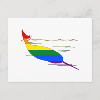 Cartão Postal Rainbow Narwhal